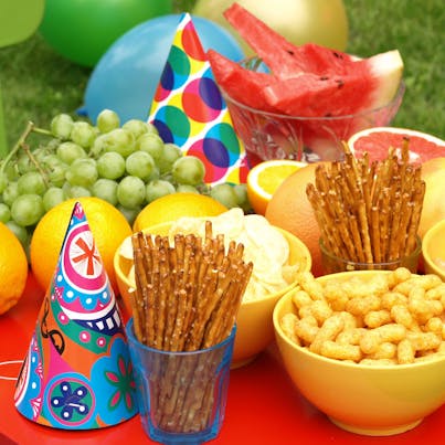 A selection of kids party food