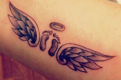 Angel footprints miscarriage tattoo