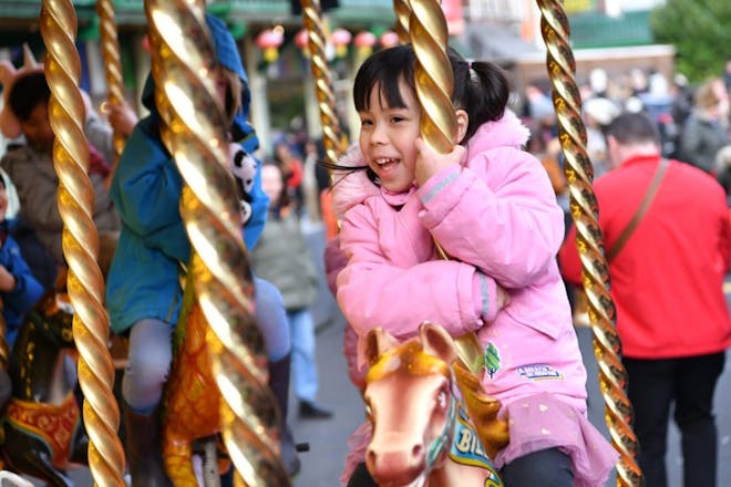 Girl on carousel