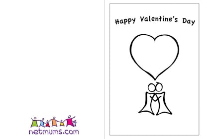 Simple heart and couple Valentine's card