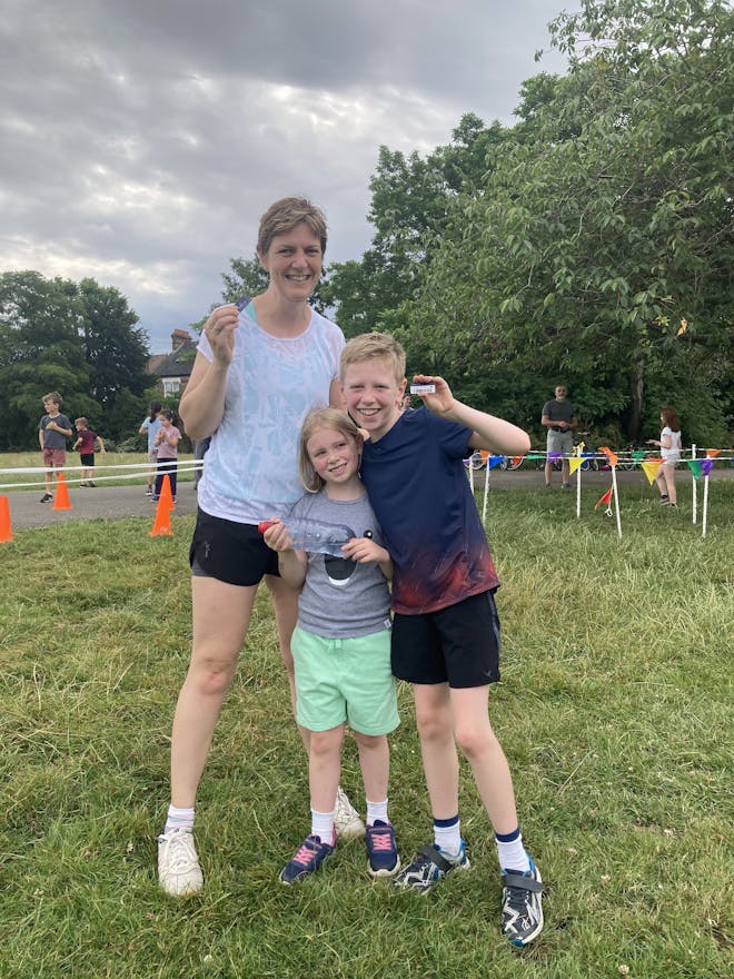 Zoe Craig and her kids after trying junior parkrun for the first time