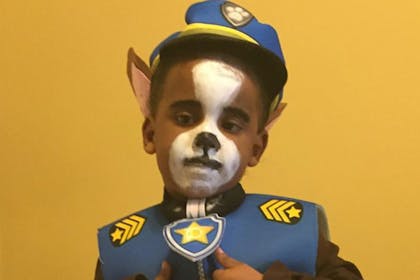 Paw Patrol costume and face paint for World Book Day