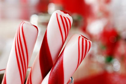 Red and white candy peppermint sticks
