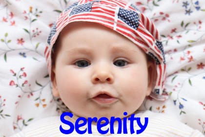 baby with american flag hat