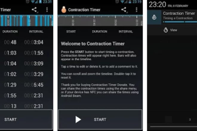 Contraction Timer app