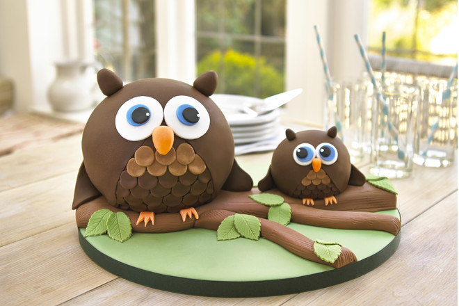 Purchase online pink owl birthday cakes Brussels | baby birthday cakes  Brussels | The French Cake Company