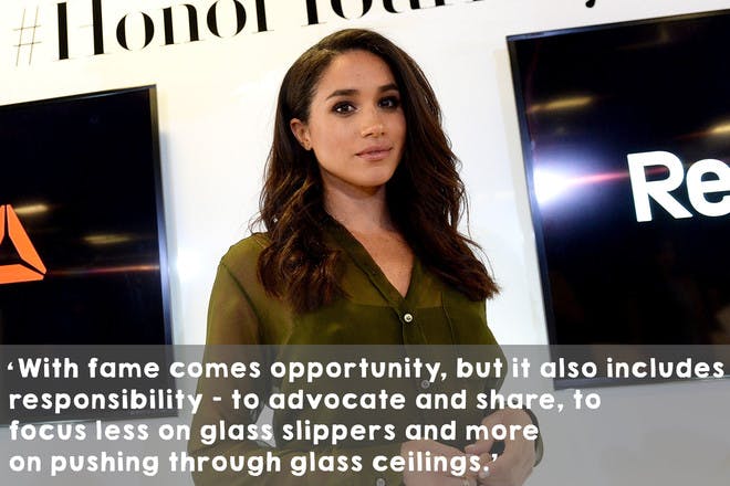 ‘With fame comes opportunity, but it also includes responsibility – to advocate and share, to focus less on glass slippers and more on pushing through glass ceilings.’
