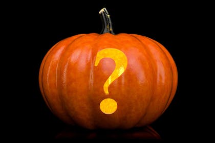 Pumpkin with question mark on it