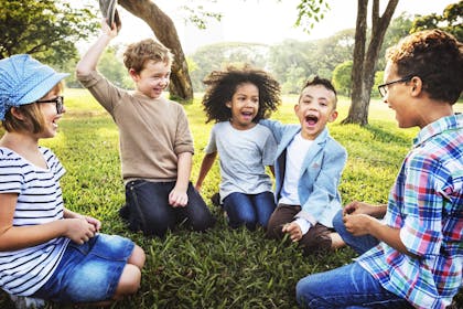 Kids playing outdoors