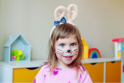 Easter face painting on little girl