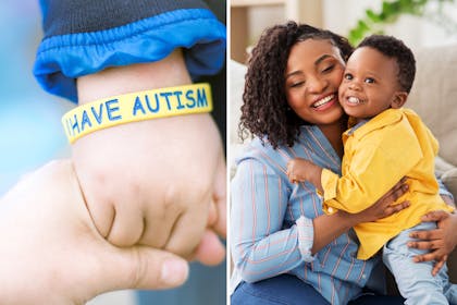 'I have autism' wristband / Mum and toddler son