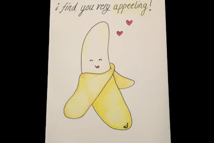 banana peel Valentine's card
