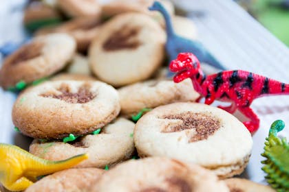 Biscuits with a dinosaur footprint in them