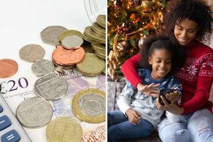 UK money / Mum and daughter at Christmas