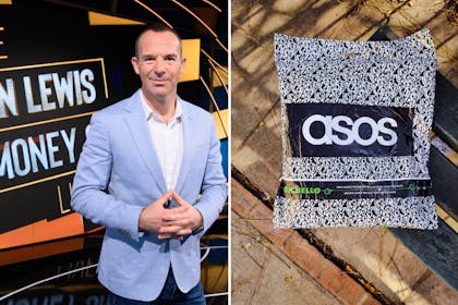 Martin Lewis and an Asos parcel on the ground