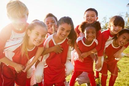group of children in sports kit