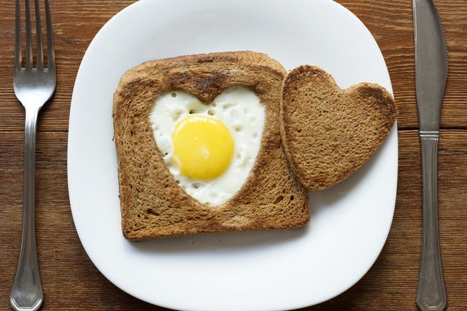 12. Valentine's eggs on toast