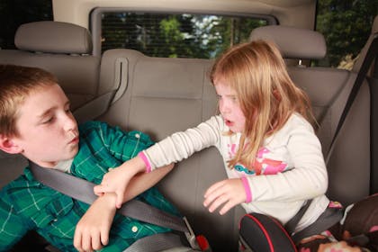 Kids fighting in car