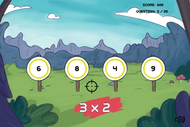 Times tables shooting maths game