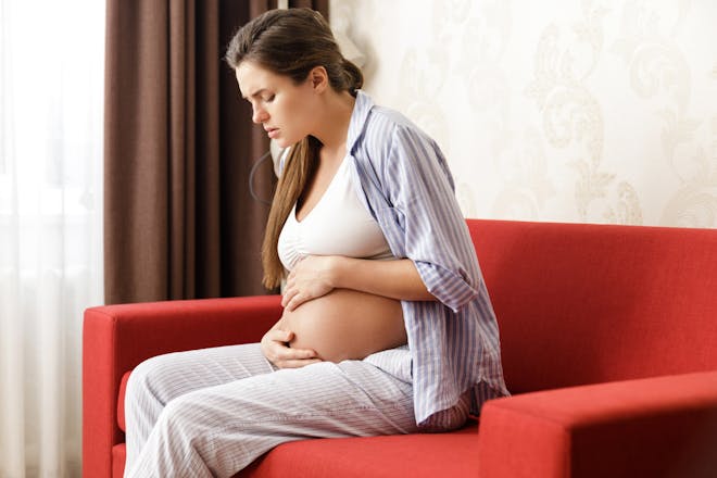 Pregnant woman worrying