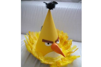 Yellow angry birds Easter bonnet