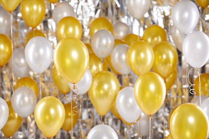 Gold and silver balloons