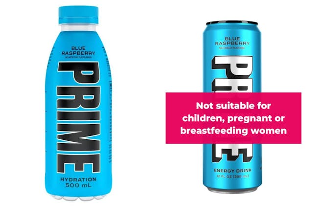 Prime Hydration versus Prime Energy Warning voor kinderen en zwangere vrouwen