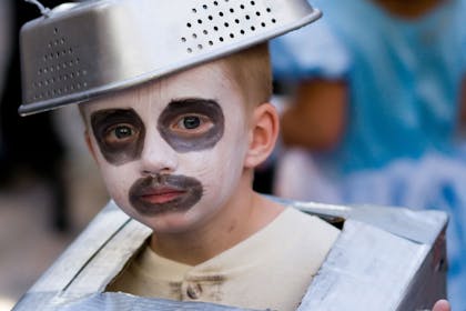 Little boy dressed as the Tin man