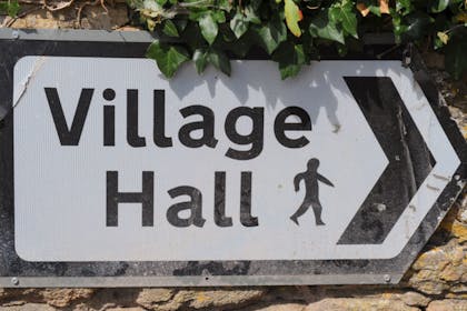 English village hall sign