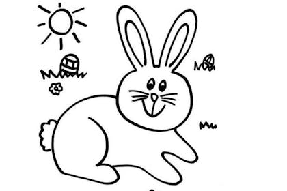 Bunny Easter colouring picture