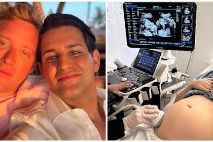 Ollie and Gareth Locke take selfie | Pregnant surrogate having ultrasound