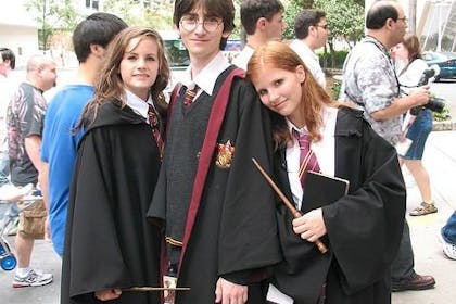 Character costumes from Harry Potter for World Book Day
