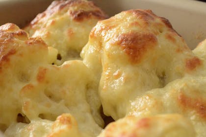 close up of cauliflower cheese