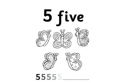 Five butterflies