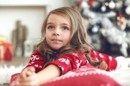 little girl at christmas