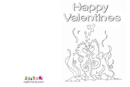 Seahorse Valentine's card