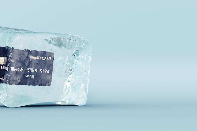 Card frozen in ice