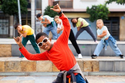 Kids doing a street dance