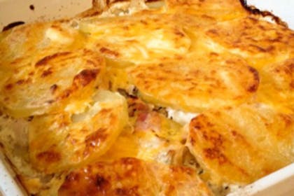 Chicken and potato layer