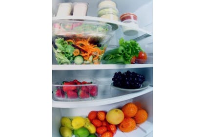 fridge fill of fruit and vegetables