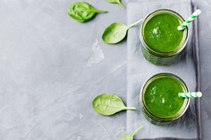 two spinach smoothies