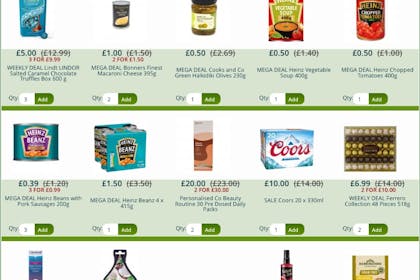 Screenshot of products available on approvedfood.co.uk