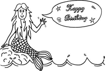 mermaid birthday card