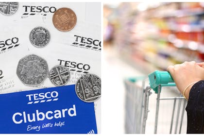 Tesco Clubcard and woman in supermarket