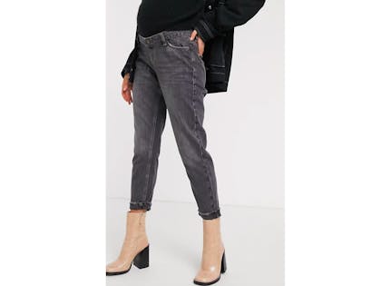 Topshop Maternity overbump Jamie jeans in mid blue