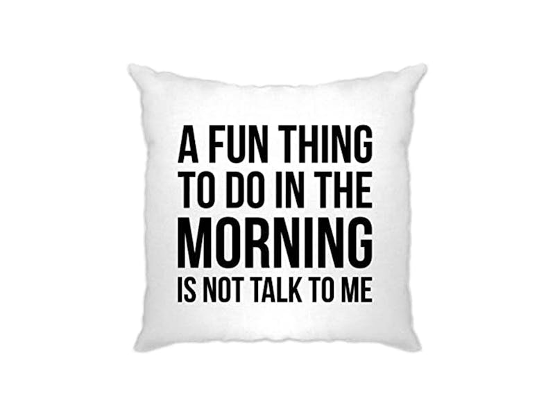 Fun cushion reading A fun thing to do in the morning is not talk to me