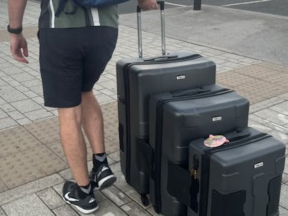 man with suitcase