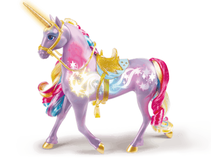 Purple light-up unicorn toy