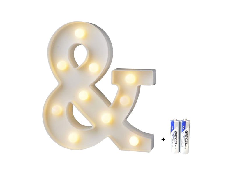 bemece LED Alphabet Letter Lights, Decorative Warm Plastic Light up Letters - Ampersand &