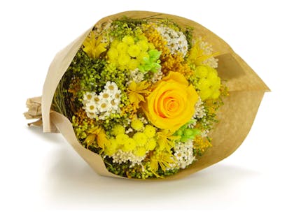 Dried flower bouquet in yellow